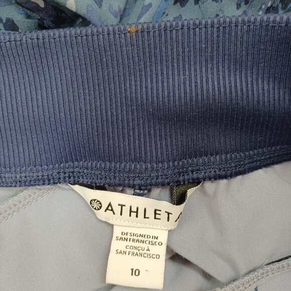 Athleta Pants Brooklyn Ankle Pull On Captivate Chrome Blue Stretch Womens 10 - Picture 4 of 11